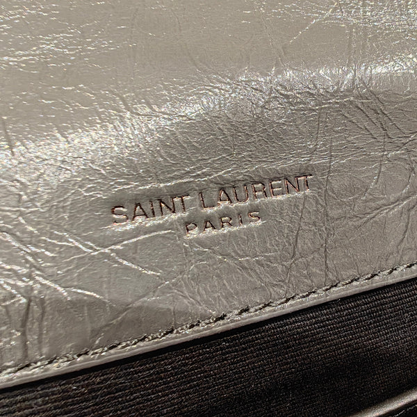 YSL Niki Baby Bag Dark Gray Calfskin 338892