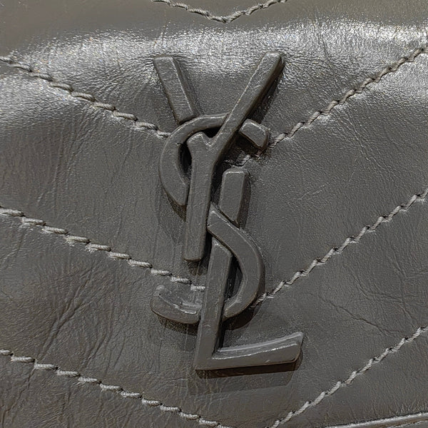 YSL Niki Baby Bag Dark Gray Calfskin 338892