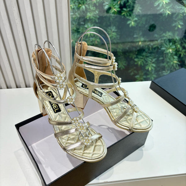 CC 25 Sandals Gold Sheepskin 343962