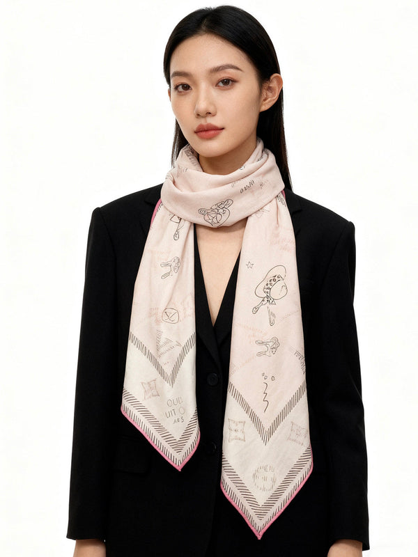 LV Double-sided velvet 140cm Pink Silk Cashmere 967397