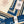 HM 25s Sailor Tattoo Scarf 140cm Dark Blue Beige Cashmere Silk 967415