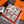 HM 25s Velvet Square Scarf 140cm Orange White Black Cashmere Silk 970940
