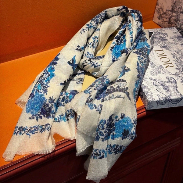 CD 26s Scarf 140cm Silk & Cashmere 300232