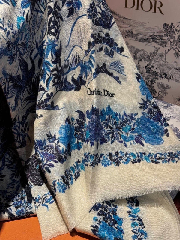 CD 26s Scarf 140cm Silk & Cashmere 300232