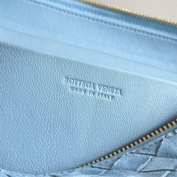 BV Bang Bang Crossbody Bag 22cm Blue Intrecciato Suede