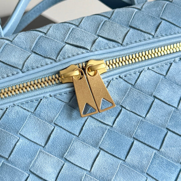 BV Bang Bang Crossbody Bag 22cm Blue Intrecciato Suede