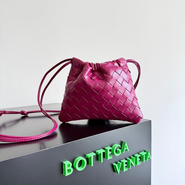 BV Small Dustbag 21cm Cinnabar Intrecciato Calfskin Leather