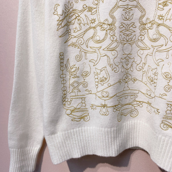 CD 25 Knit Sweater White Wool 320041
