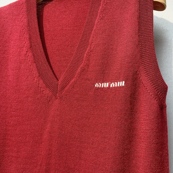 Miu Miu Sweater Vest Burgundy Wool 342085
