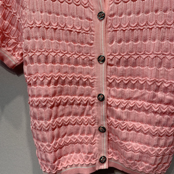 CC 2026 Openwork Knit Sweater Cardigan 402075