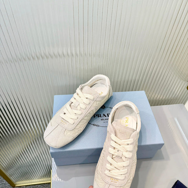 Prada Montecarlo Sneakers Grey Cream Re Nylon Suede 715030