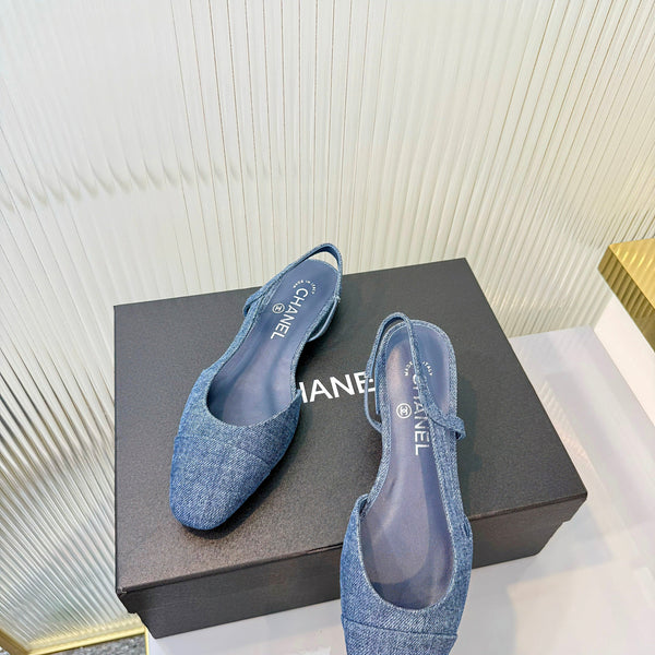 CC 26 Slingback Flat Blue Denim 714027