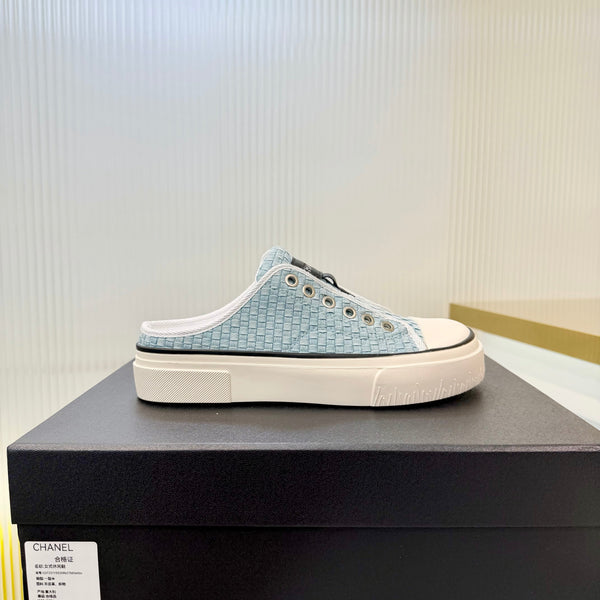 CC 26s Casual Sports Mules White Blue Denim 924004