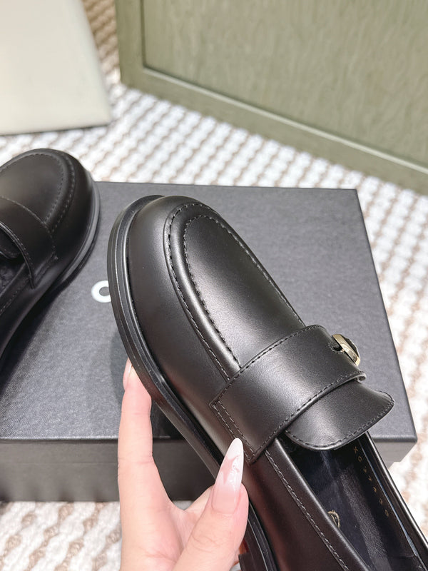 CC 26SS Loafers 3cm Black Cowhide 653489