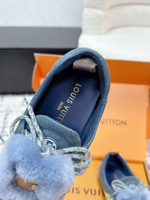 LV Sneakerina Sneaker With Vivienne Blue Suede 616955