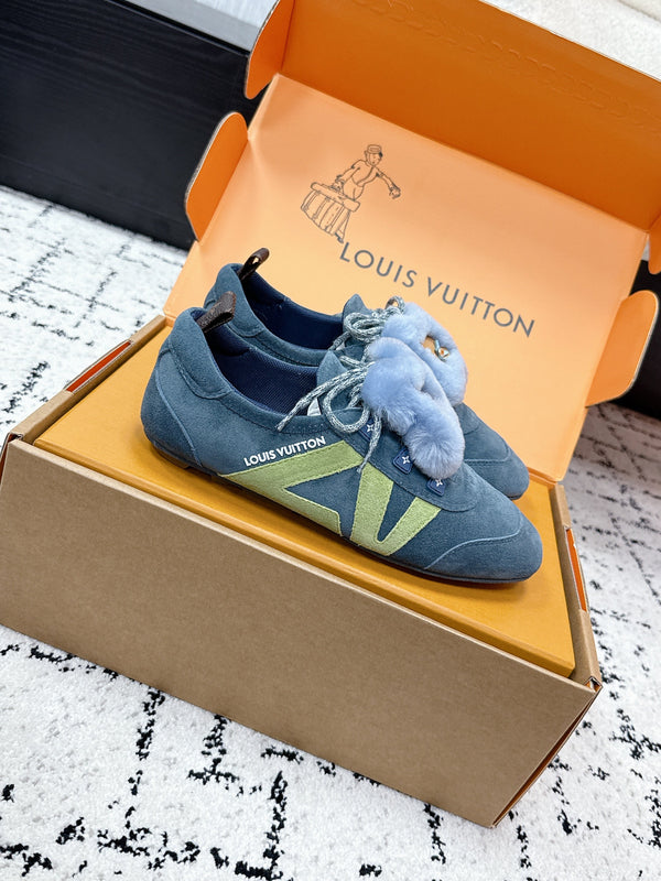 LV Sneakerina Sneaker With Vivienne Blue Suede 616955