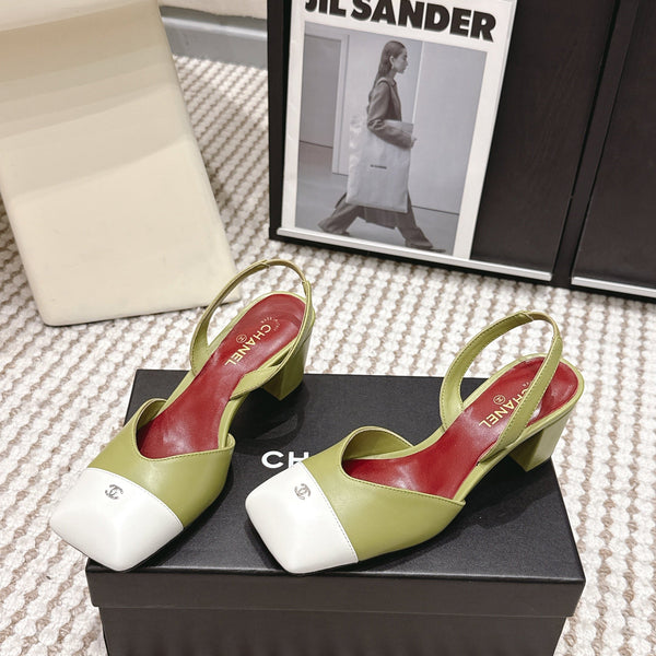 CC 2026 Slingbacks 5.5cm Green White Lambskin 721437