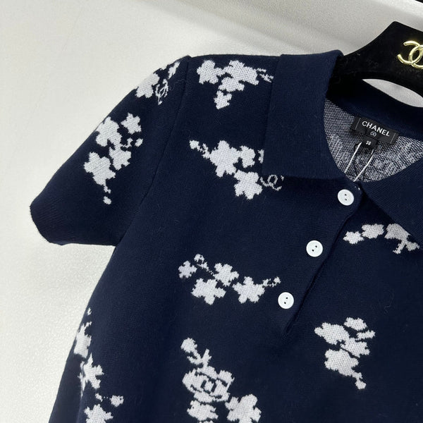 CC Polo Navy Blue & White Wool 346020