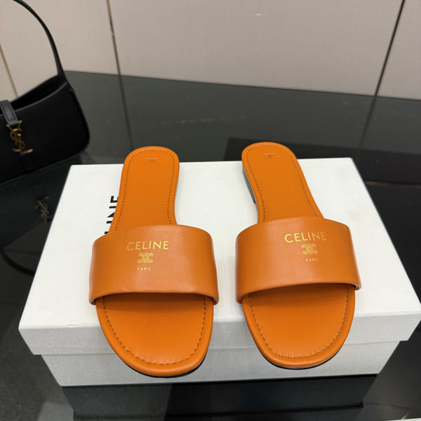 CL Coast Mule Orange Calfskin 725654