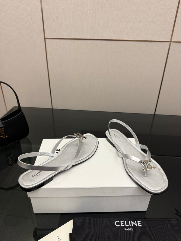 CL Biki Sandal Sliver Calfskin 725674