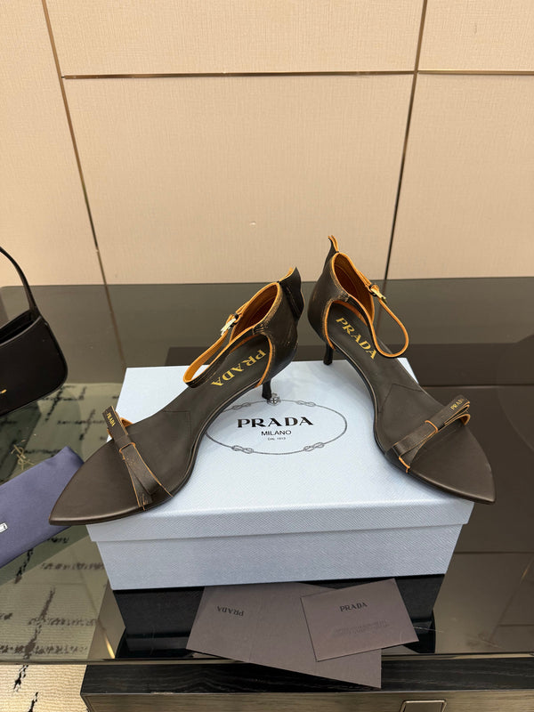 Prada 2026 Pointed-Toe High Heels Sandals 30mm Cowhide 791728