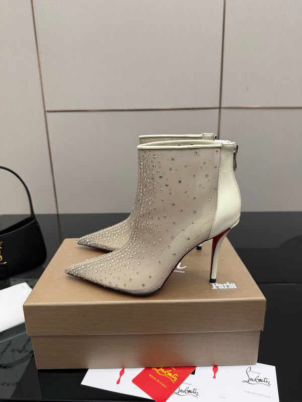 CL 26s Thea Ankle Boots 10cm Taupe Mesh 828171