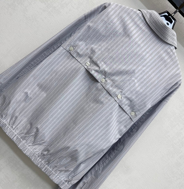Miu Miu Jacket Striped Grey Cotton 341902