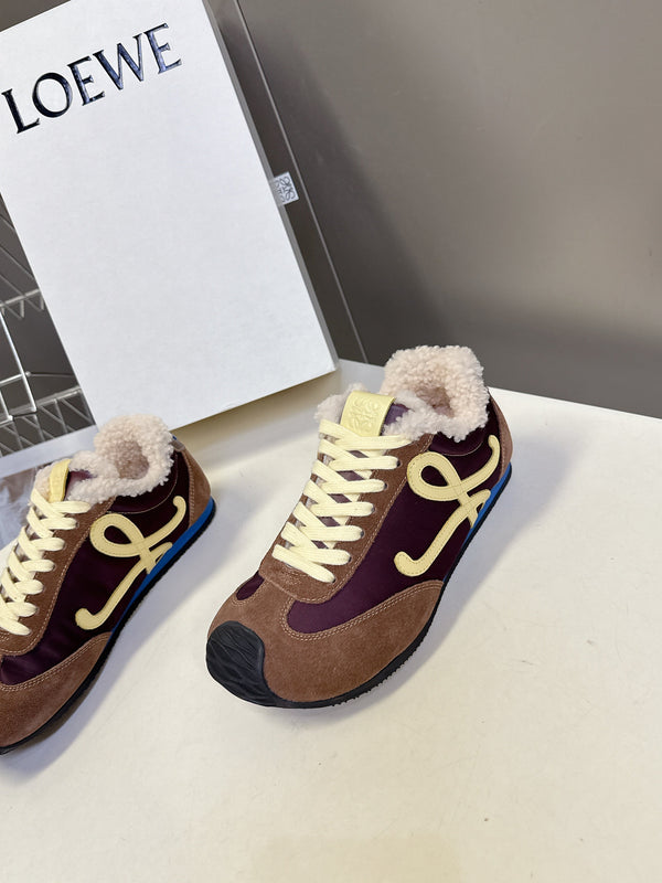 Loewe Ballet Runner 2.0 Sneaker Brown Suede Shearing 536830