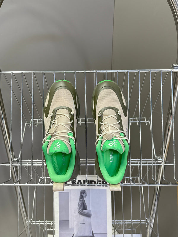 Loewe x On Cloudsolo Sneakers Khaki Green/Sand  Polyester and Mesh 536844
