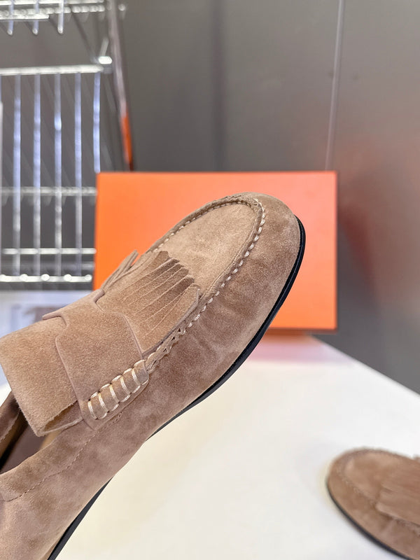 HM 26S Nod Loafers 1.5cm Khaki Suede 113810