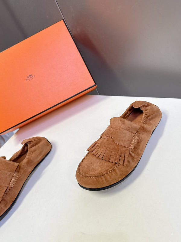 HM 26S Nod Loafers 1.5cm Tan Suede 113811