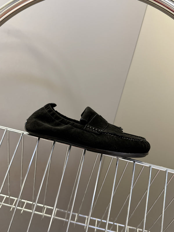HM 26S Nod Loafers 1.5cm Black Suede 113812