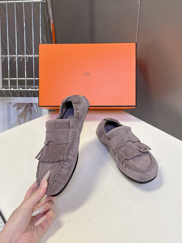 HM 26S Nod Loafers 1.5cm Dark Grey Suede 113813