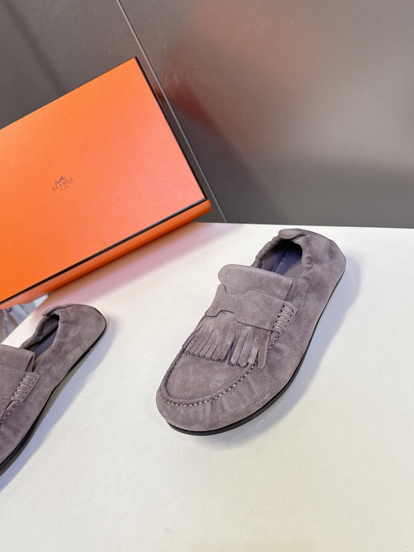HM 26S Nod Loafers 1.5cm Dark Grey Suede 113813