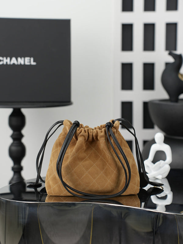 Chanel 2026 Lucky Bag 22cm Brown Suede