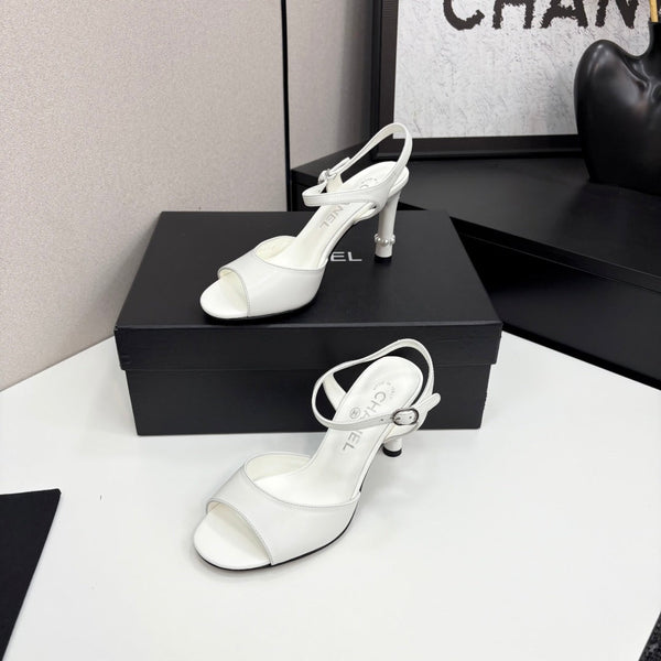 CC 25 Heel Sandals 80mm White Lambskin 368824