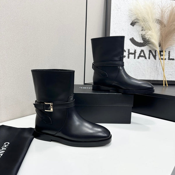 CC 26S Buckle Botines 3cm Black Leather 109271