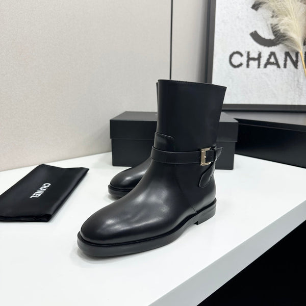 CC 26S Buckle Botines 3cm Black Leather 109271
