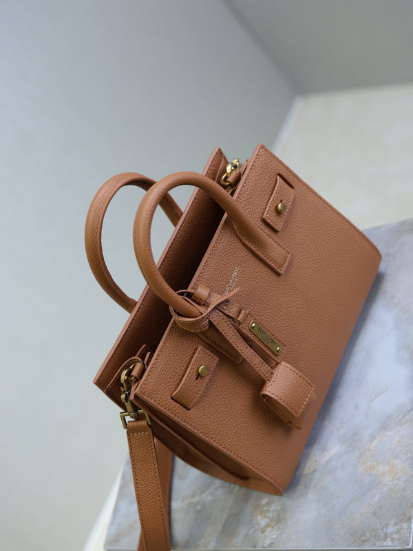 Prada Sac De Jour Nano 22cm Brown Grain Cowhide GHW