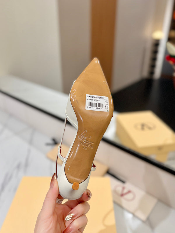 VT Cherryfic Slingback 5cm White Leather 666319