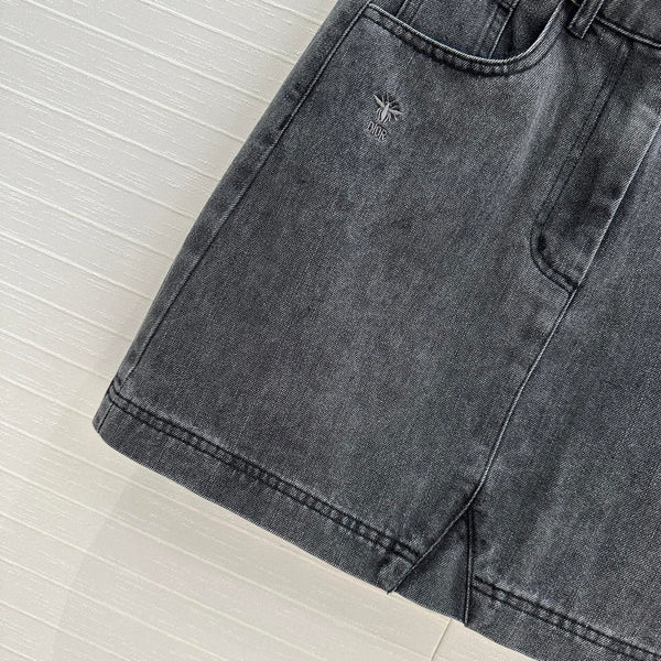 CD Short Skirt Black Cotton