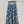 CD 25 Pleated Flared Forest Long Skirt Blue White Cotton