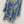 CD 25 Pleated Flared Forest Shirt Blue White Cotton