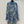 CD 25 Pleated Flared Forest Shirt Blue White Cotton