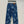 Fendi Flower Denim Straight Pants Blue Cotton