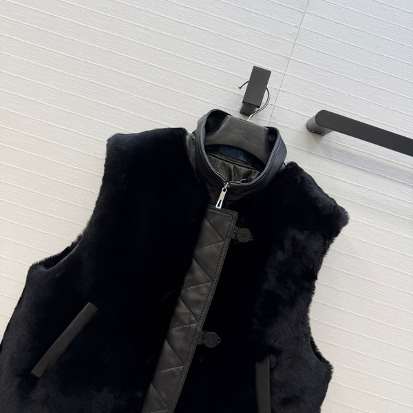 HM 26 Shearling Vest Black Fabric & Fur 428601