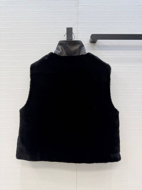 HM 26 Shearling Vest Black Fabric & Fur 428601