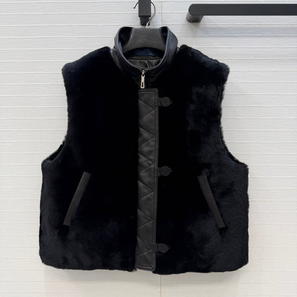 HM 26 Shearling Vest Black Fabric & Fur 428601