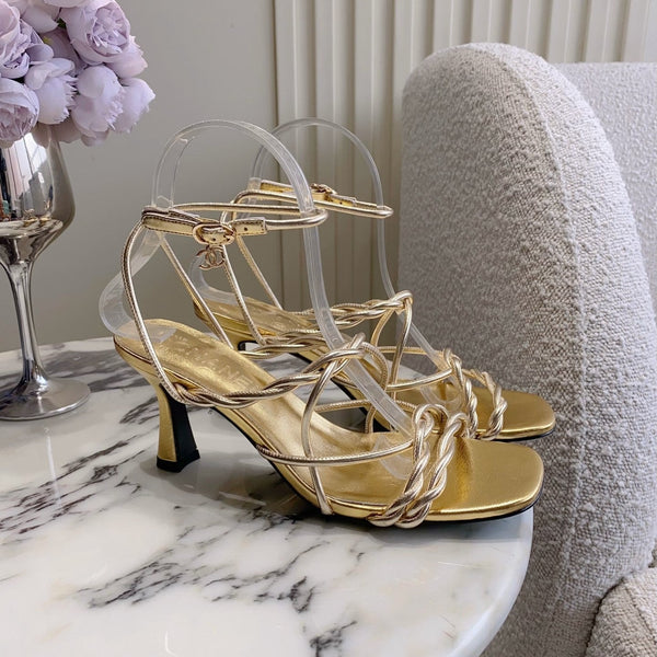 CC 26s Strappy Sandals 7.5cm Gold Sheepskin 723621