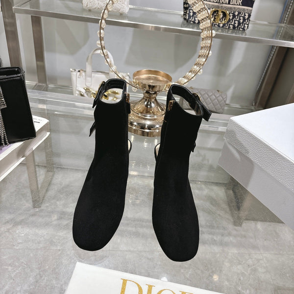 D-Idole Heeled Ankle Boot In Black Suede 996438